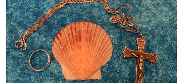 shell-cross-and-ring Here’s an idea for World Day for Consecrated Life!
